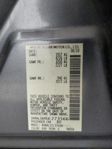 1N4AL3AP0JC273566 - 2018 NISSAN ALTIMA 2.5 رمادي صورة 12