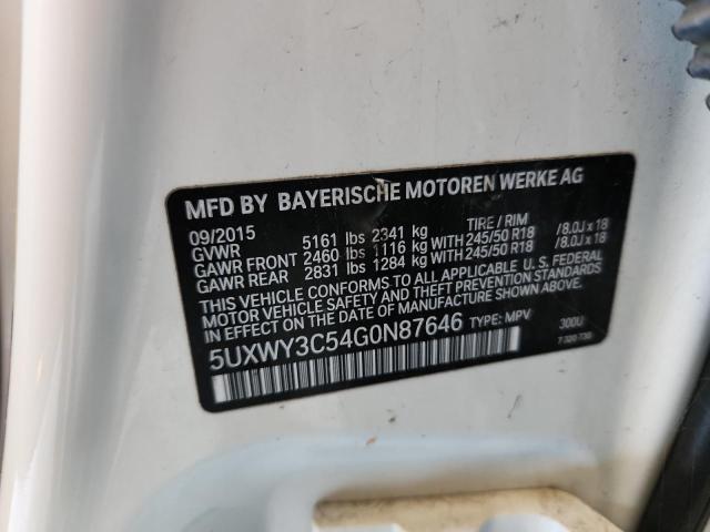 5UXWY3C54G0N87646 - 2016 BMW X3 XDRIVE28D 白色 照片 13