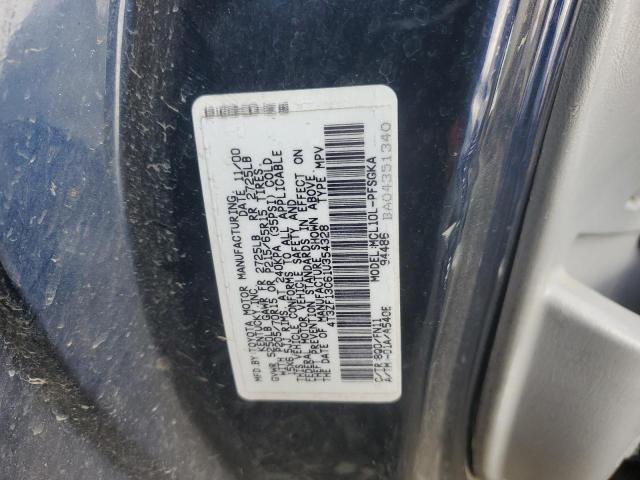 4T3ZF13C61U354328 - 2001 TOYOTA SIENNA LE BLUE photo 14