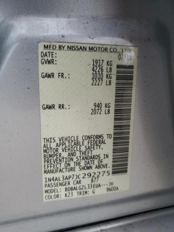 1N4AL3AP7JC292275 - 2018 NISSAN ALTIMA 2.5 فضي صورة 12