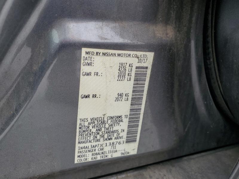 1N4AL3AP7JC138763 - 2018 NISSAN ALTIMA 2.5 Сұр фото 12