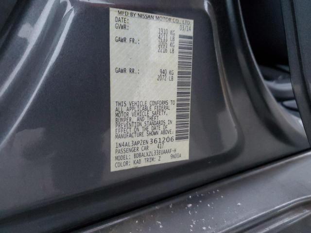 1N4AL3AP2EN361206 - 2014 NISSAN ALTIMA 2.5 GRAY photo 12