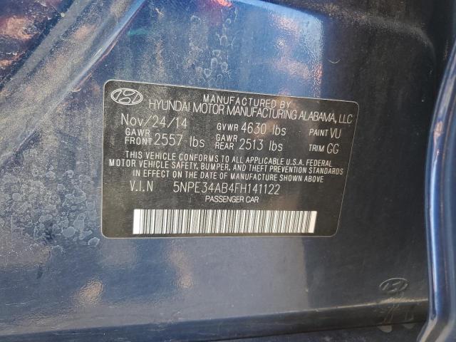 5NPE34AB4FH141122 - 2015 HYUNDAI SONATA SPORT BLUE photo 12