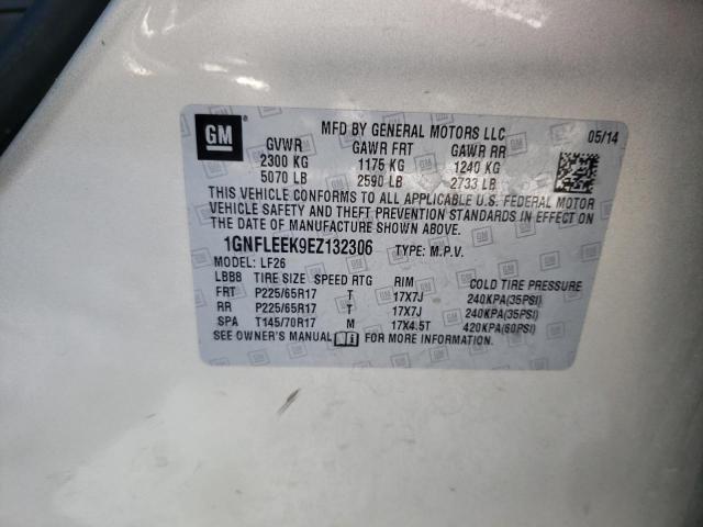 1GNFLEEK9EZ132306 - 2014 CHEVROLET EQUINOX LS CREAM photo 13