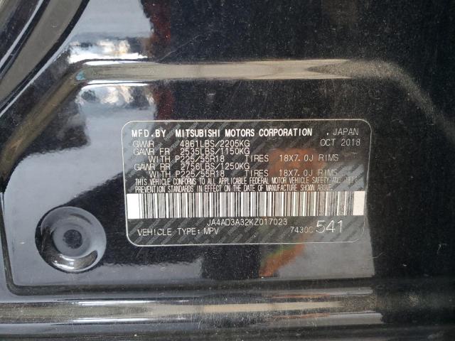 JA4AD3A32KZ017023 - 2019 MITSUBISHI OUTLANDER SE 黑色 照片 12