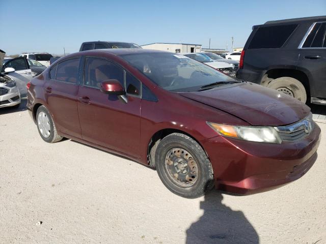 2HGFB2F56CH544989 - 2012 HONDA CIVIC LX BURGUNDY photo 4