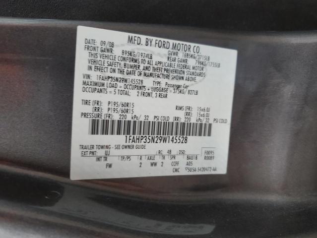 1FAHP35N29W145528 - 2009 FORD FOCUS SE GRAY photo 12