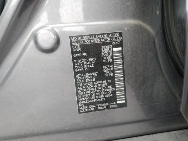 KNMAT2MT1HP574377 - 2017 NISSAN ROGUE S GRAY photo 13