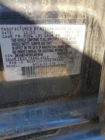 3N1AB7AP3FL691610 - 2015 NISSAN SENTRA S BLUE photo 12