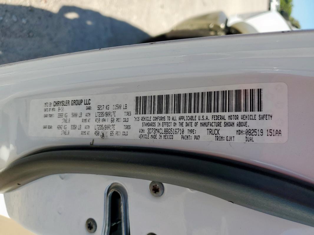 3D73M4CL8BG516710 - 2011 DODGE RAM 3500 Ağ foto 12