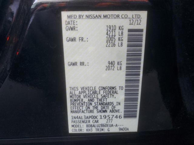 1N4AL3AP0DC195746 - 2013 NISSAN ALTIMA 2.5 Черный фото 12