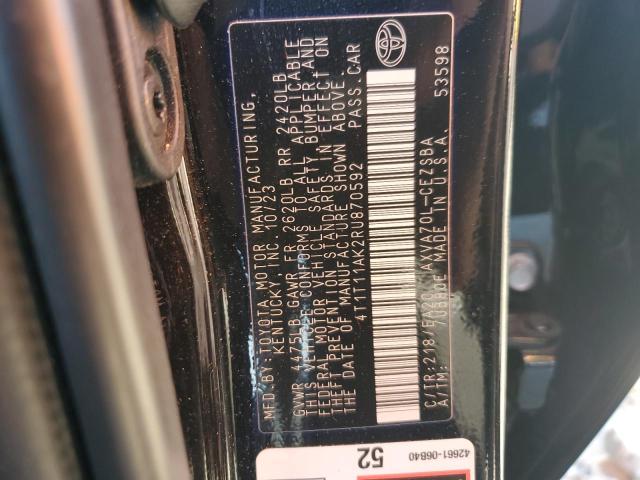 4T1T11AK2RU870592 - 2024 TOYOTA CAMRY SE NIGHT SHADE BLACK photo 13