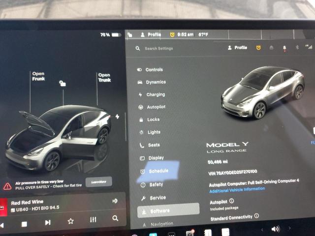 7SAYGDED2SF270100 - 2025 TESLA MODEL Y BLACK photo 9