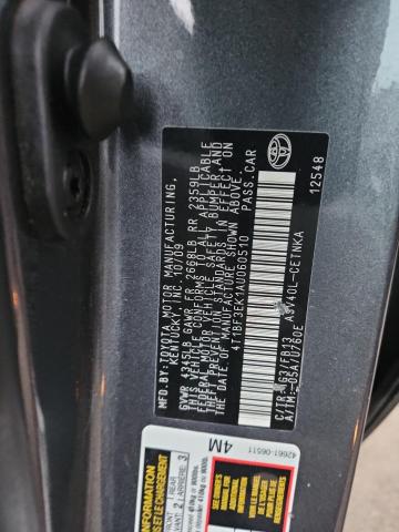 4T1BF3EK1AU060510 - 2010 TOYOTA CAMRY BASE GRAY photo 12