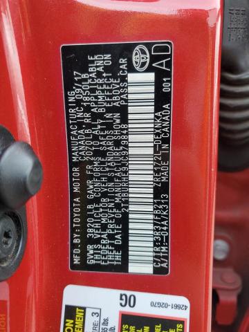 2T1BURHE9JC979848 - 2018 TOYOTA COROLLA L წითელი ფოტო 13