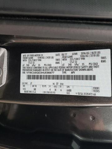 1FMCU0GD3HUE86877 - 2017 FORD ESCAPE SE CHARCOAL photo 12