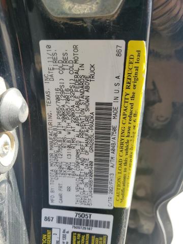 5TFJU4GN6BX006400 - 2011 TOYOTA TACOMA DOUBLE CAB PRERUNNER BLACK photo 12