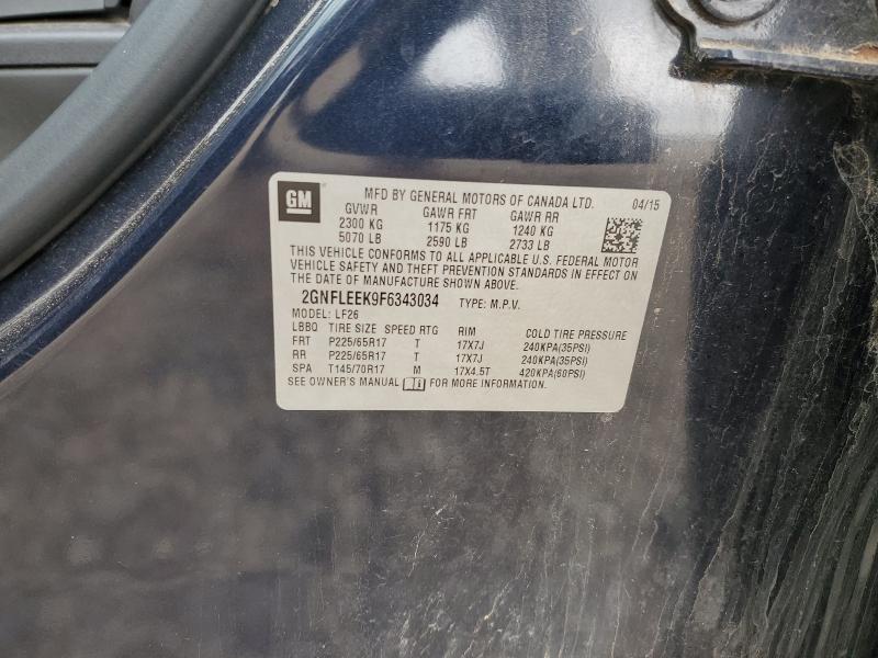 2GNFLEEK9F6343034 - 2015 CHEVROLET EQUINOX LS 蓝色 照片 13