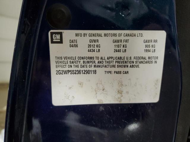 2G2WP552361290118 - 2006 PONTIAC GRAND PRIX 蓝色 照片 12