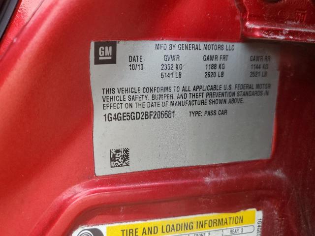 1G4GE5GD2BF206681 - 2011 BUICK LACROSSE CXS 橙色 照片 12