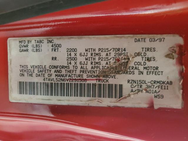 4TAVL52N6VZ291508 - 1997 TOYOTA TACOMA XTRACAB RED photo 12