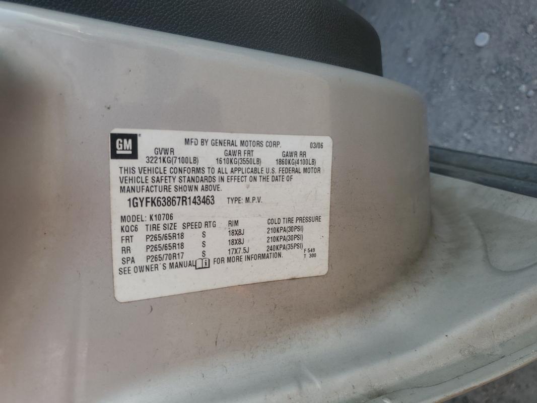 1GYFK63867R143463 - 2007 CADILLAC ESCALADE LUXURY Brun photo 13