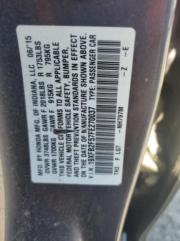 19XFB2F57FE270037 - 2015 HONDA CIVIC LX CHARCOAL photo 13