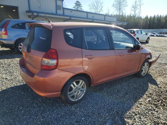 JHMGD38698S006519 - 2008 HONDA FIT SPORT ORANGE photo 3