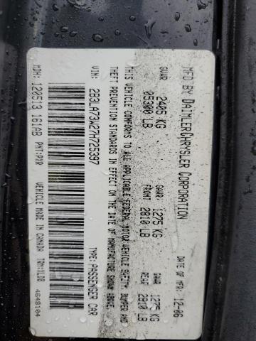 2B3LA73W27H725397 - 2007 DODGE CHARGER SRT-8 BLACK photo 13