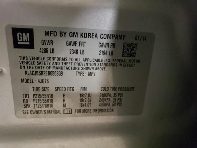 KL4CJBSB2EB656839 - 2014 BUICK ENCORE CONVENIENCE Gümüş foto 13