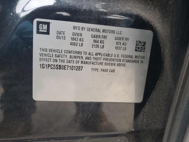 1G1PC5SB0E7101287 - 2014 CHEVROLET CRUZE LT BLACK photo 12