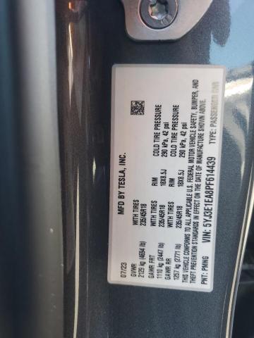 5YJ3E1EA8PF614439 - 2023 TESLA MODEL 3 Grafitowy zdjęcie 12