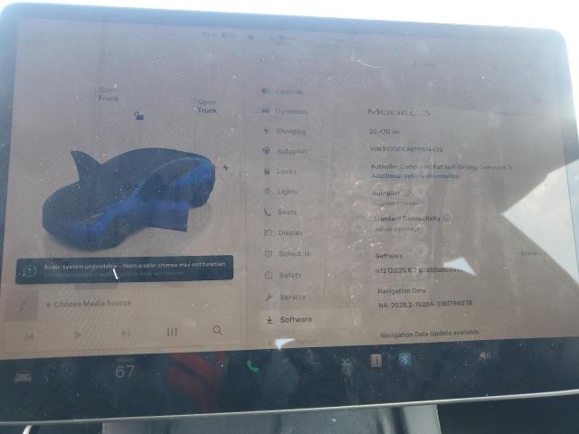 5YJ3E1EA8PF614439 - 2023 TESLA MODEL 3 Grafitowy zdjęcie 9