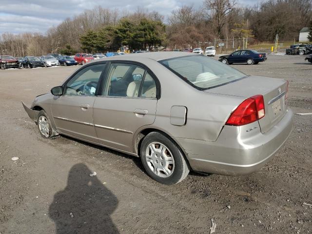 1HGES16552L038917 - 2002 HONDA CIVIC LX TAN photo 2