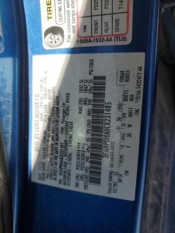 3FAHP0HA0CR231485 - 2012 FORD FUSION SE ლურჯი ფოტო 13