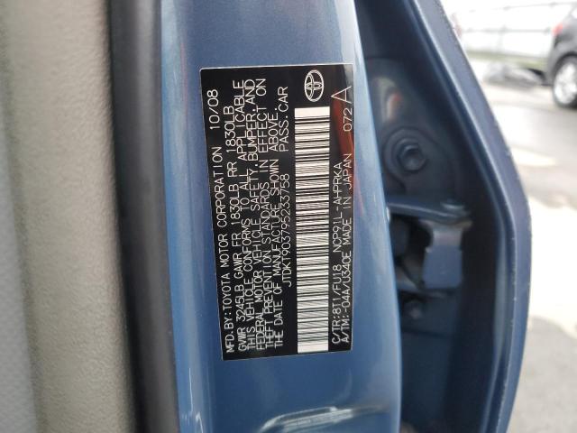 JTDKT903795233758 - 2009 TOYOTA YARIS BLUE photo 13