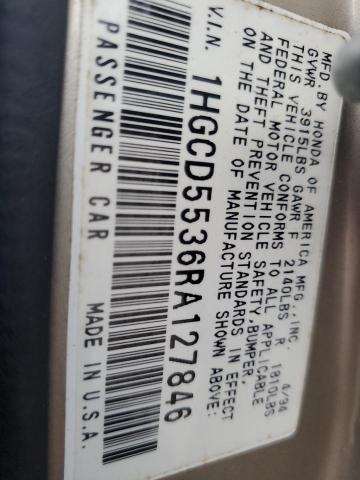 1HGCD5536RA127846 - 1994 HONDA ACCORD LX GOLD photo 12