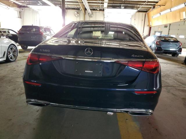 W1K6G7GB1NA070426 - 2022 MERCEDES-BENZ S 580 4MATIC BLUE photo 6