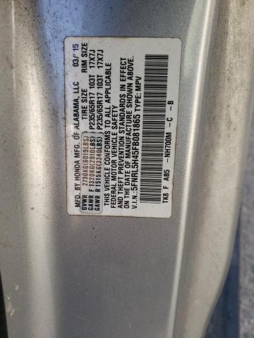 5FNRL5H45FB081865 - 2015 HONDA ODYSSEY EX SILVER photo 14