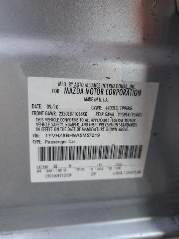 1YVHZ8BH9A5M57219 - 2010 MAZDA 6 I SILVER photo 12