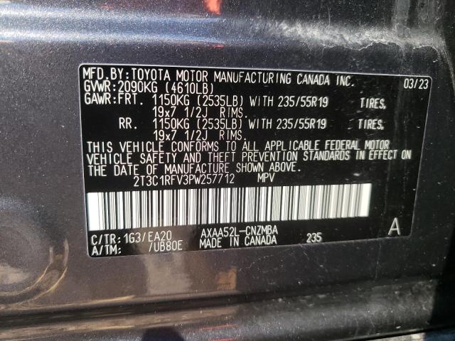 2T3C1RFV3PW257712 - 2023 TOYOTA RAV4 XLE PREMIUM GRAY photo 12