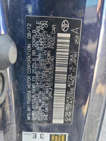 JTKJF5C76D3055140 - 2013 TOYOTA SCION TC 蓝色 照片 12