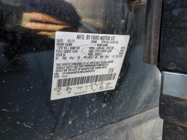 1FMHK8F83BGA65293 - 2011 FORD EXPLORER LIMITED أسود صورة 13