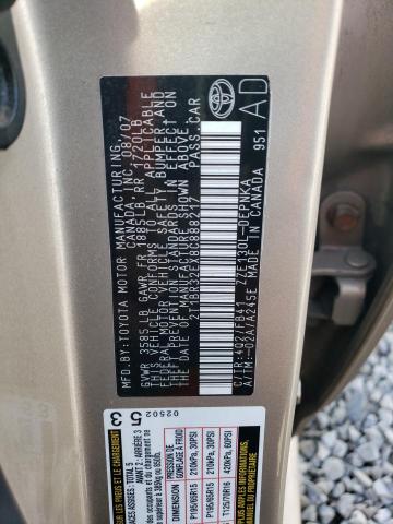 2T1BR32EX8C888217 - 2008 TOYOTA COROLLA CE TAN photo 12