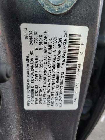 2HGFB2F81EH532245 - 2014 HONDA CIVIC EX CHARCOAL photo 13