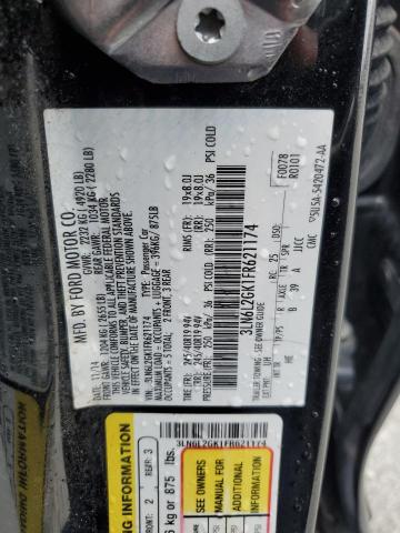 3LN6L2GK1FR621174 - 2015 LINCOLN MKZ BLACK photo 12