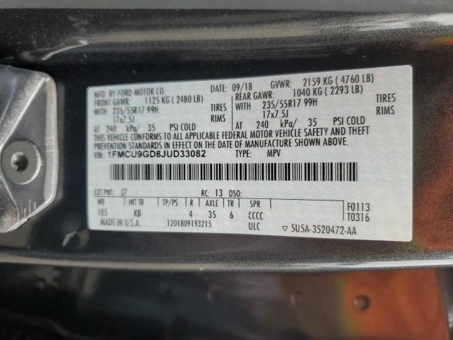 1FMCU9GD8JUD33082 - 2018 FORD ESCAPE SE Boz foto 13