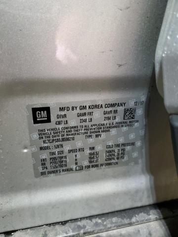 KL7CJPSB0JB598210 - 2018 CHEVROLET TRAX 1LT Күміс фото 13