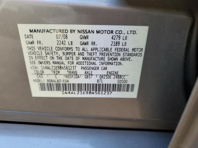 1N4AL21E98N561237 - 2008 NISSAN ALTIMA 2.5 BROWN photo 12