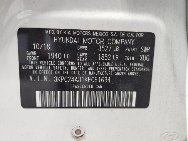 3KPC24A31KE061634 - 2019 HYUNDAI ACCENT SE Ağ foto 12